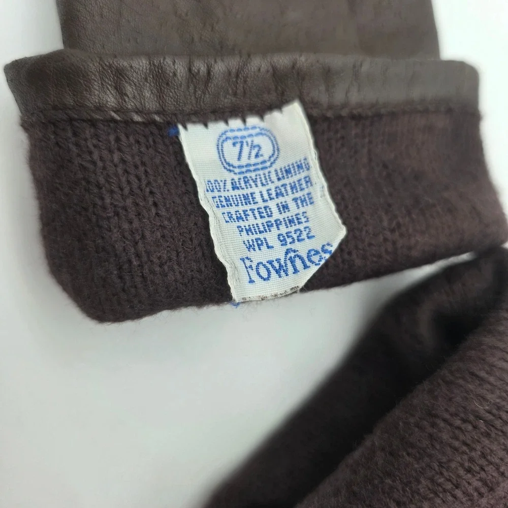 Fownes Vintage Leather Driving Gloves Women 7.5 Brown Lined Old‎ Money Classic